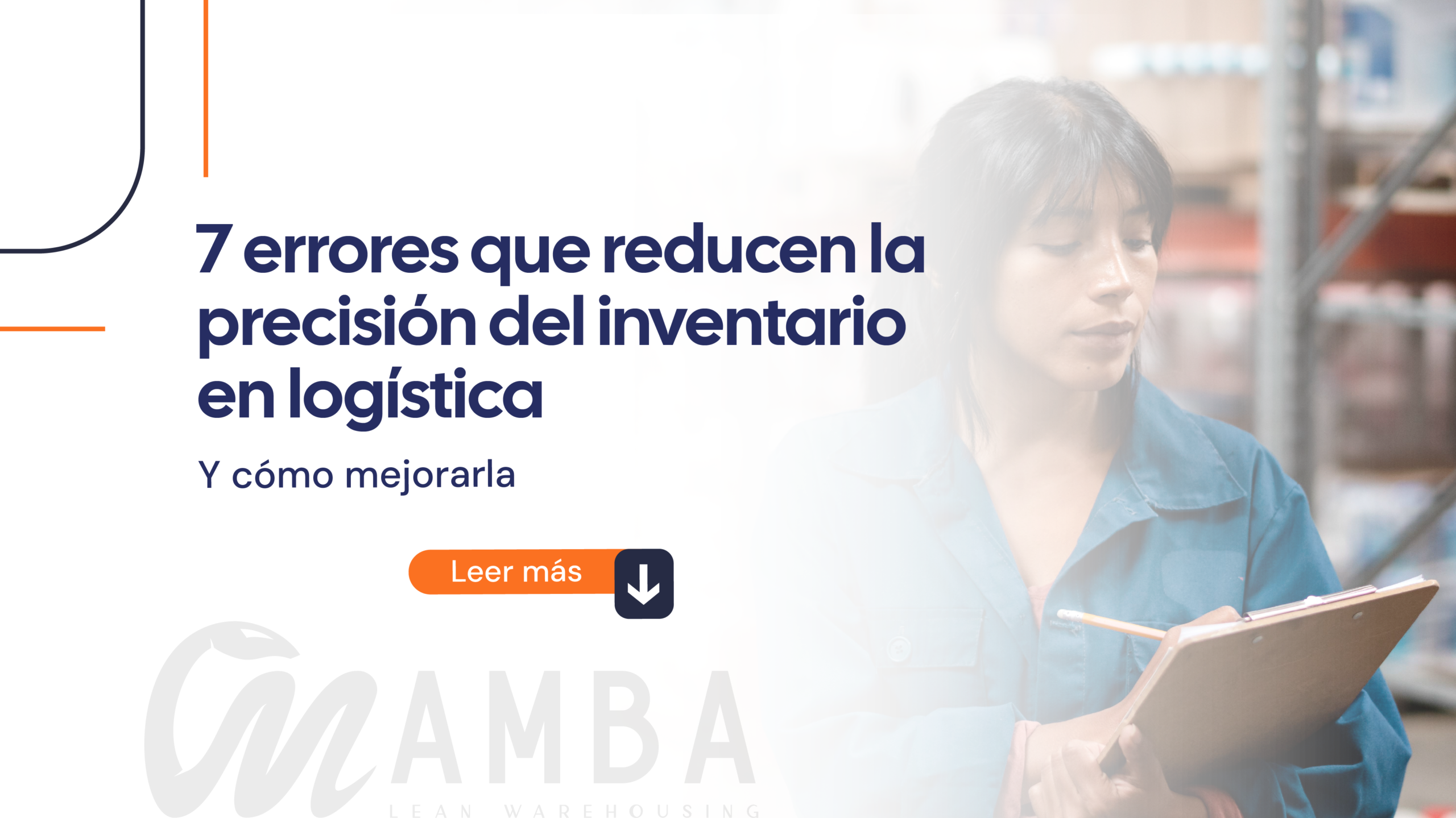 Representación de los principales errores que afectan la precisión del inventario en un almacén logístico.