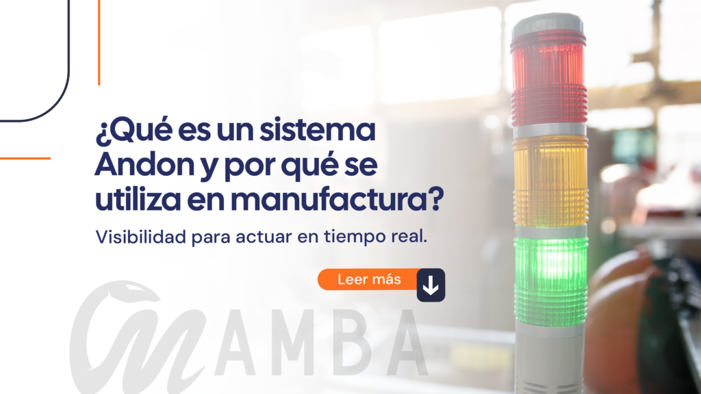 Sistema Andon digital mostrando alertas en tiempo real para mejorar la productividad en una línea de manufactura.