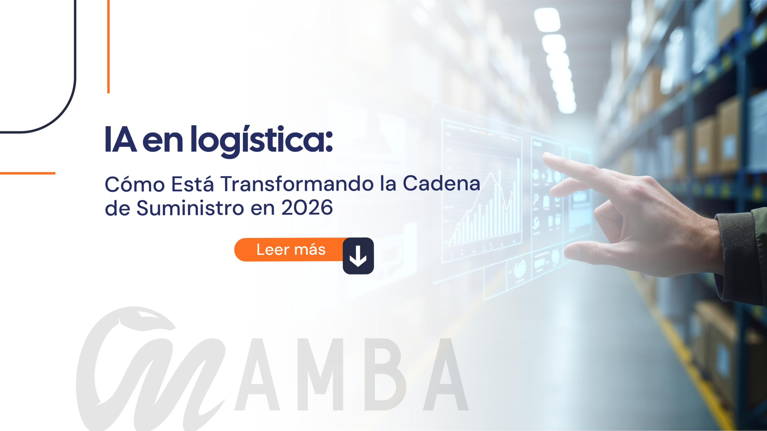 imagen que representa la transformación de la cadena de suministro mediante inteligencia artificial aplicada a logística, almacenes inteligentes y sistemas WMS.